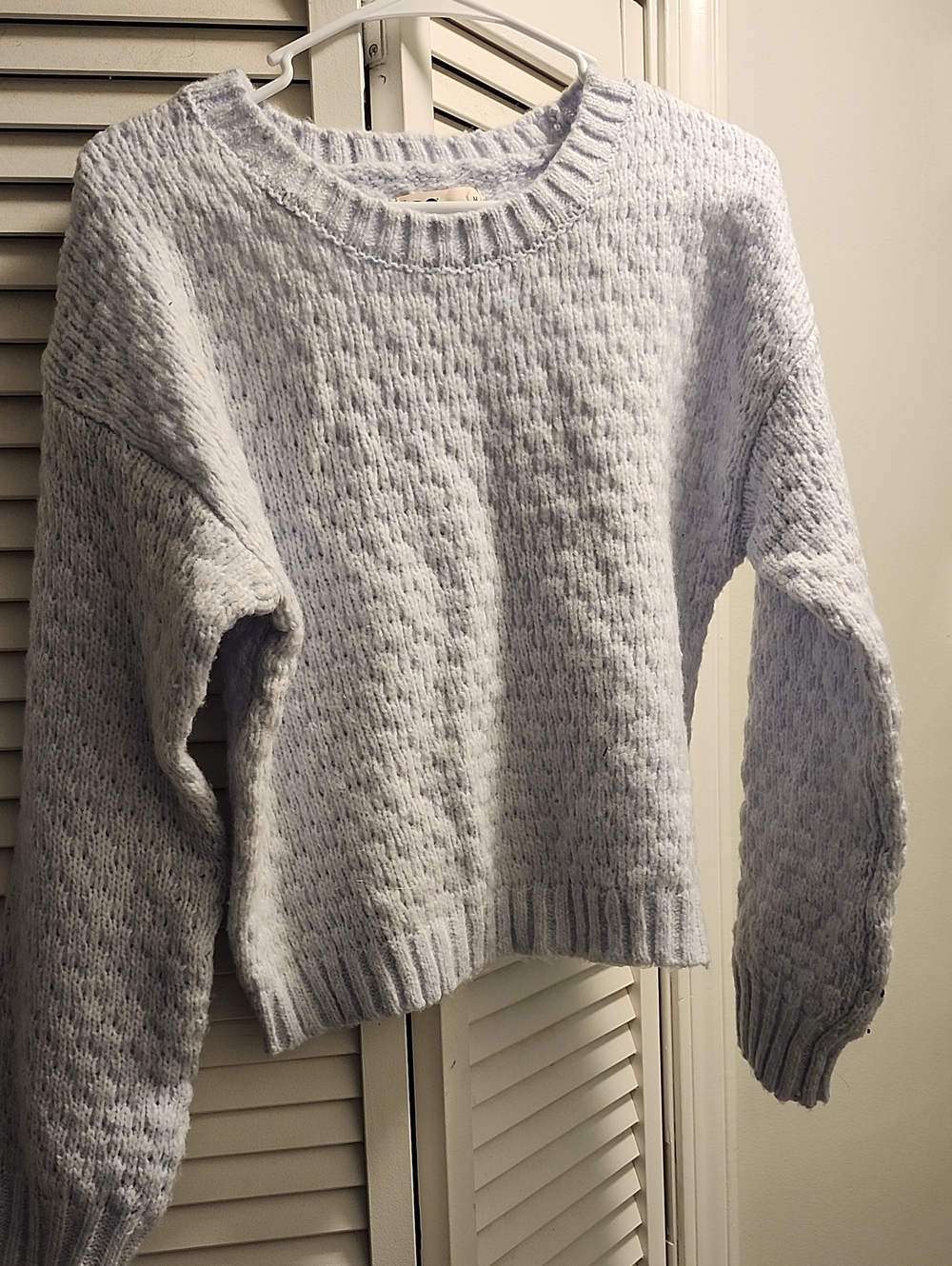 Sonoma Pale Blue Crewneck Textured Knit Sweater
